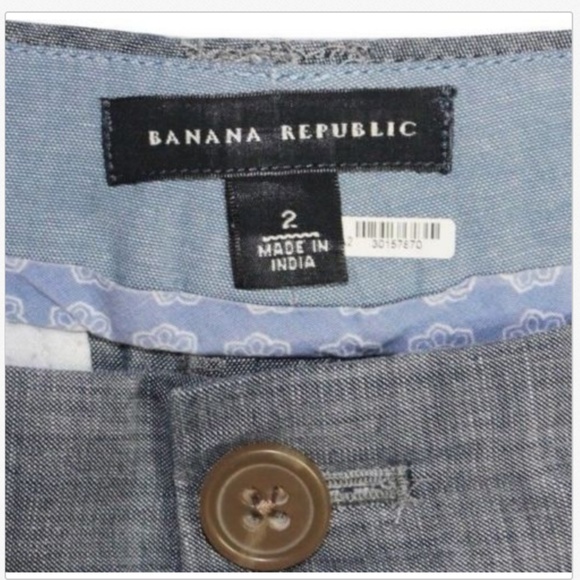 🌿Banana Republic Casual Cuffed Chambray Shorts 2 - Picture 5 of 6
